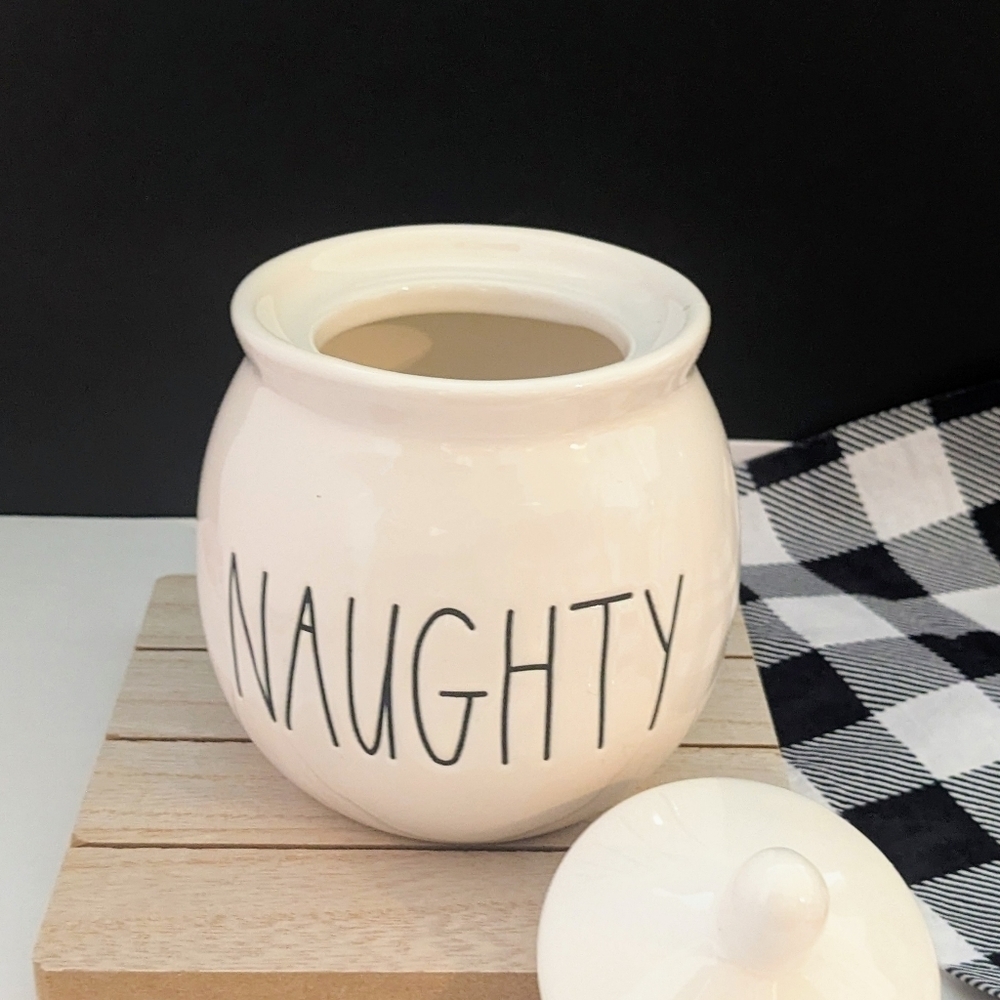 Brand New Rae Dunn Naughty Sugar Bowl with Lid